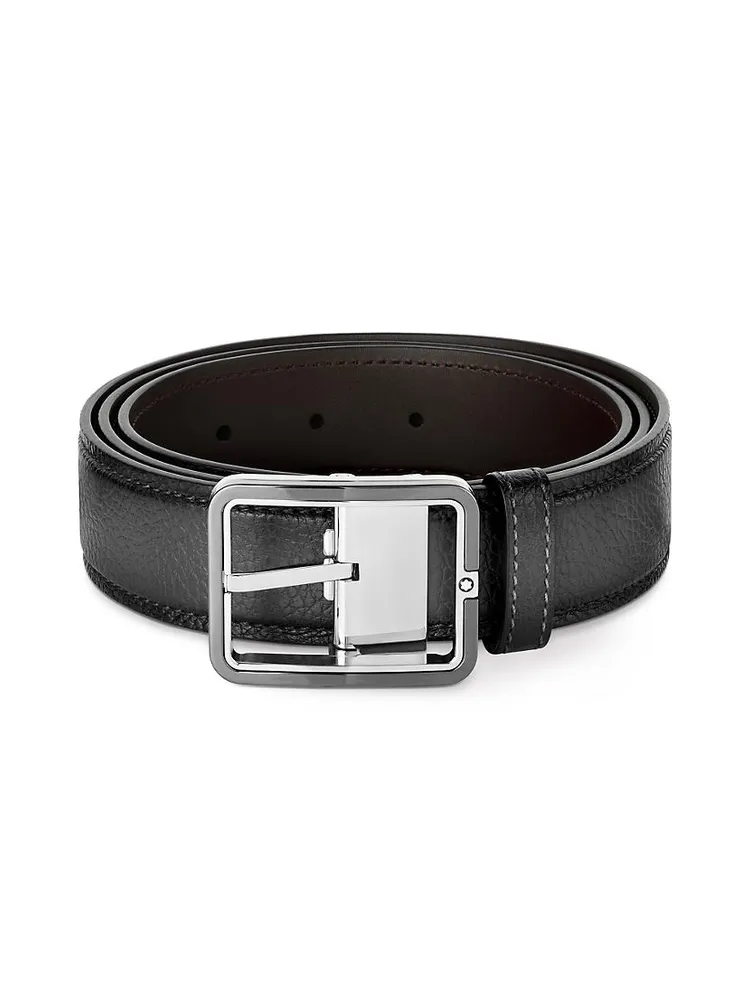 Logo Buckle Leather Belt