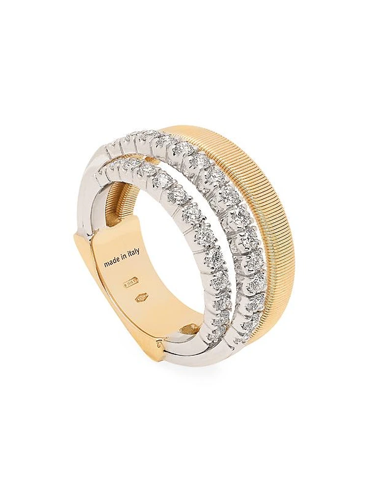 Masai Two-Tone 18K Gold & 0.84 TCW Diamond Cocktail Ring