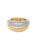 Masai Two-Tone 18K Gold & 0.84 TCW Diamond Cocktail Ring