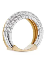 Masai Two-Tone 18K Gold & 0.84 TCW Diamond Cocktail Ring