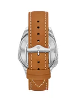 Olympos Field Stainless Steel & Leather AutomaticWatch
