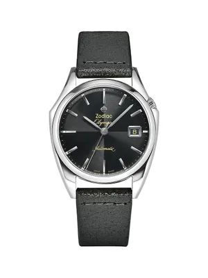 Olympos Stainless Steel & Leather Automatic Watch