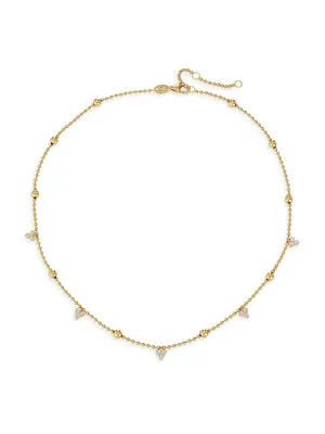 Love By The Yard 18K Yellow Gold & 0.49 TCW Diamond Station Necklace