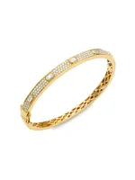 Bailey14K Yellow Gold & 1.8 TCW Diamond Hinge Bangle