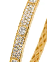 Bailey14K Yellow Gold & 1.8 TCW Diamond Hinge Bangle