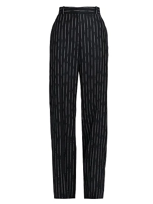 Pinstriped Wool Trousers