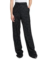 Pinstriped Wool Trousers