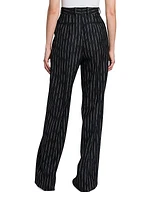 Pinstriped Wool Trousers