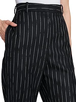 Pinstriped Wool Trousers