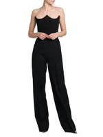 Strapless Wool Corset Jumpsuit