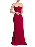 Crepe Strapless Gown