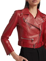 Leather Crop Biker Jacket