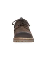 Sandstone Lace-Up Leather Loafers