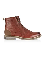 Seaton Lace-Up Leather-Blend Boots