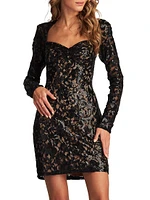 Sequin Lace Sweetheart Minidress