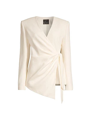 Crepe Wrap Blazer