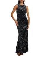 Sequined Racerback Gown