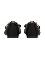 Rockstud Satin Ballerinas With Tone-On-Tone Studs