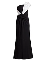 One-Shoulder Crepe Gown