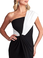 One-Shoulder Crepe Gown