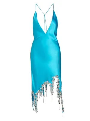 Embellished Slash Slip Dress