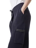 Cotton English Rib Knit Trousers With Precious Pocket Detail
