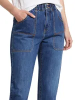 Arya Elasticized Straight-Leg Jeans
