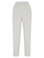 Cotton Corduroy Baggy Cigarette Trousers With Monili