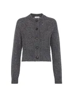 Wool, Cashmere And Mohair Sparkling Net Cardigan