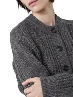 Wool, Cashmere And Mohair Sparkling Net Cardigan