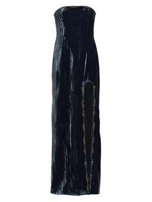 Eponine Strapless Velvet Column Gown