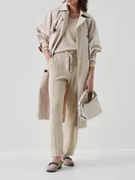 Techno Canvas Trench Coat With Precious Button Tab