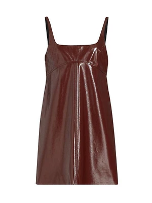 Krisa Faux Patent Leather Minidress