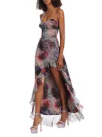 Eden Farah Fleur High-Low Gown