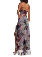 Eden Farah Fleur High-Low Gown