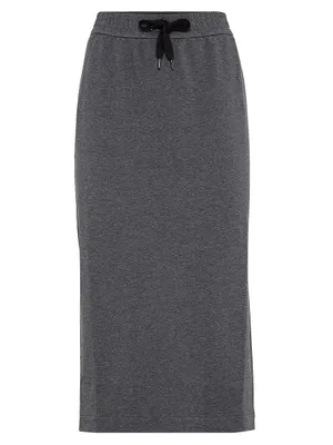 Stretch Cotton French Terry Pencil Skirt