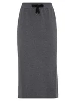 Stretch Cotton French Terry Pencil Skirt