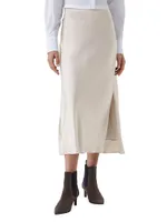 Soft Techno Satin Fluid Pencil Skirt