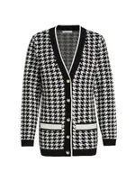 Two-Toned Houndstooth Cardigan