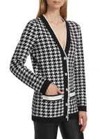 Two-Toned Houndstooth Cardigan