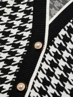 Two-Toned Houndstooth Cardigan