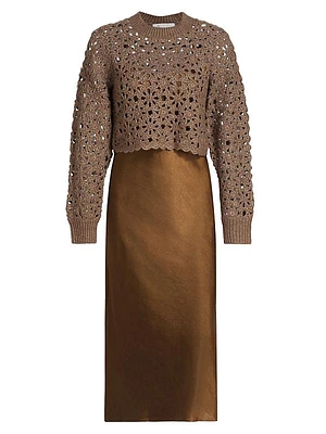 Turtleneck Sweater Dress Two-Piece Set