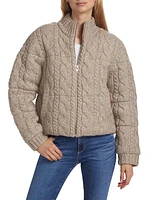 Aspen Cable-Knit Sweater Jacket