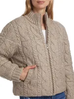 Aspen Cable-Knit Sweater Jacket