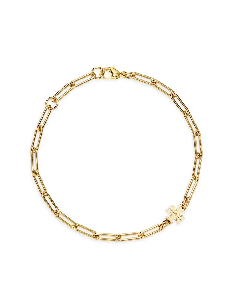 Good Luck 18K-Gold-Plated Logo Chain Bracelet