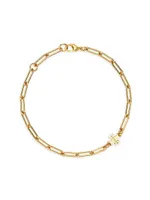 Good Luck 18K-Gold-Plated Logo Chain Bracelet