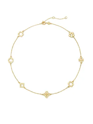 Kira 18K-Gold-Plated Logo Station Necklace