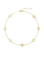 Kira 18K-Gold-Plated Logo Station Necklace