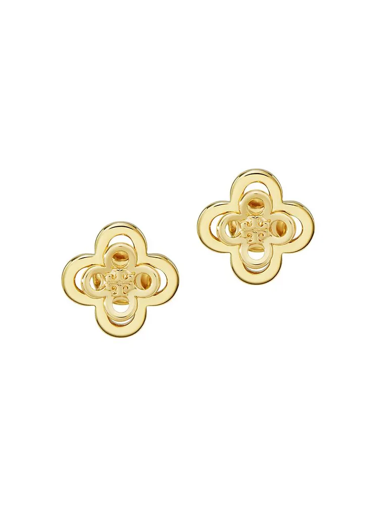 Kira 18K Yellow Gold Clover Stud Earrings