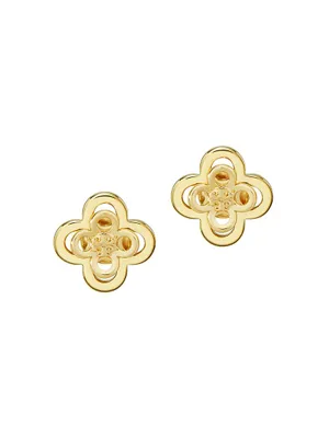 Kira 18K Yellow Gold Clover Stud Earrings